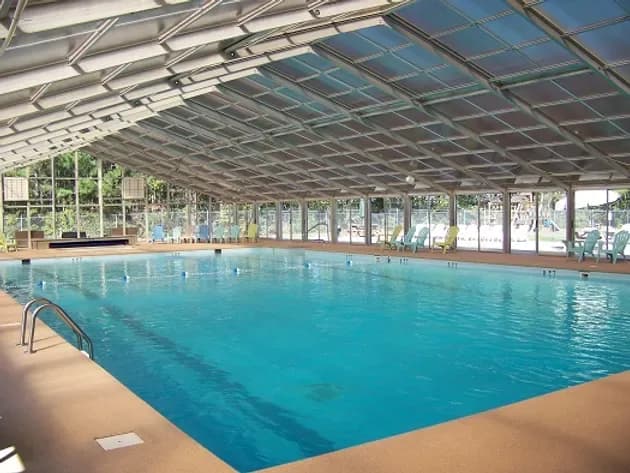 Enclosed swimming pool at Coosawattee River Resort